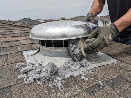 Cleaning Dryer Vent On Roof in Wellington