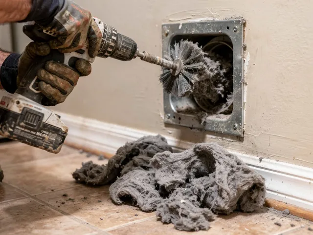 Certified Wellington Dryer Vent Cleaning technician performing dryer vent cleaning in Wellington